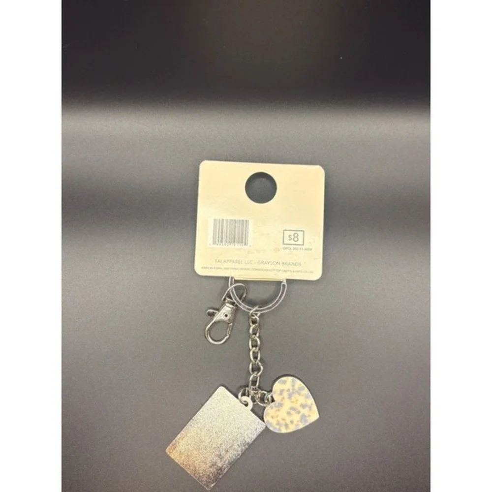Grayson Threads Kids Ace of Hearts Playing Card Heart Charm Keychain Silver Tone